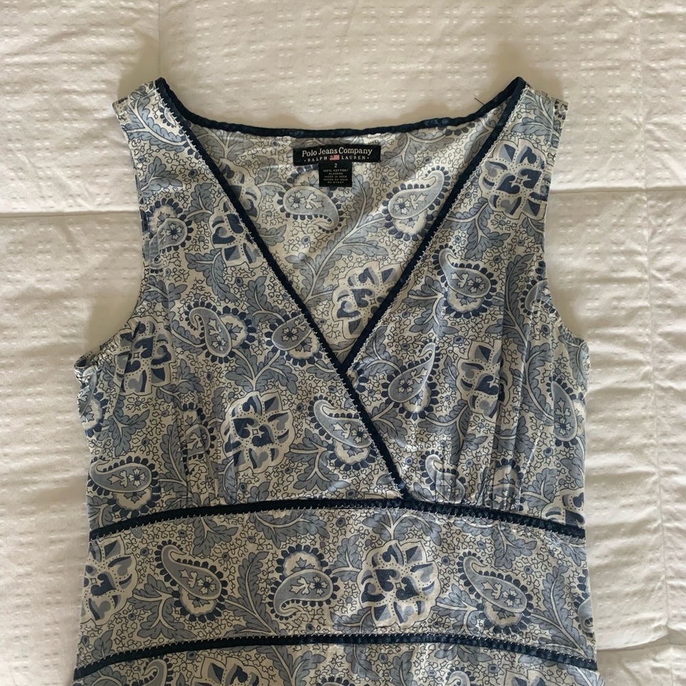 Vintage detailed polo Jeans Co by Ralph Lauren size 2 paisley print dress. - Picture 4 of 11